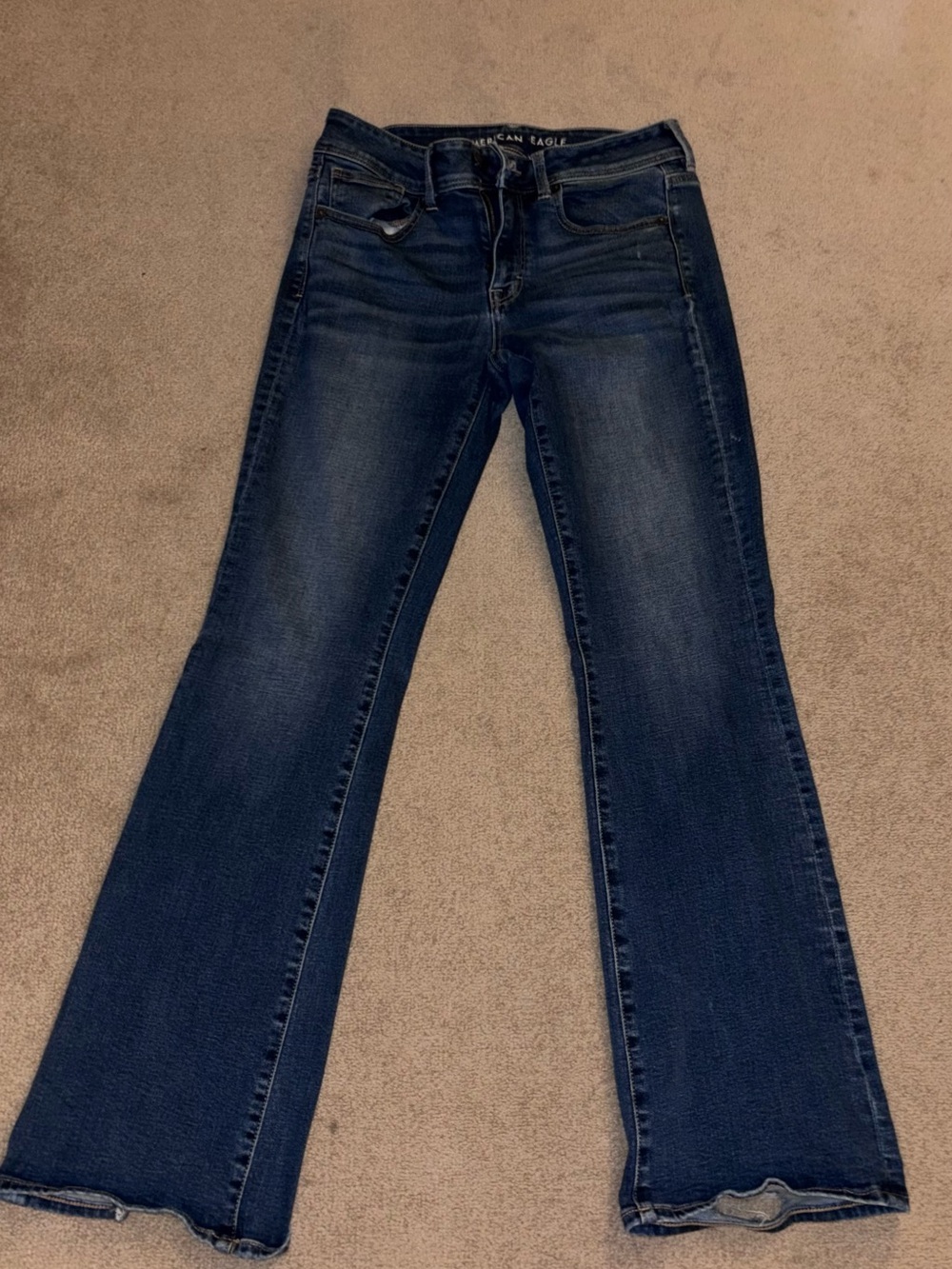 American Eagle Outfitters Dark Blue Flare Jeans - Women's